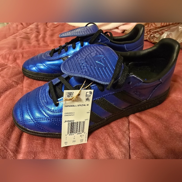 adidas Shoes - Adidas Metallic Blue and Black Handball Spezial Shoes